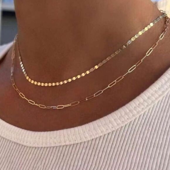Anthropologie Jewelry - Gold Chain Necklace Set A1387